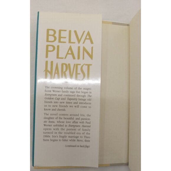 Harvest by Belva Plain – VG+ Vintage Hardcover, Family Saga Fiction - Picture 8 of 10
